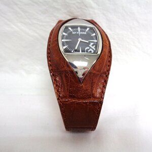 GF Gianfranco Ferré Leather "eyeball" shaped stainless-steel watch GF.9011M